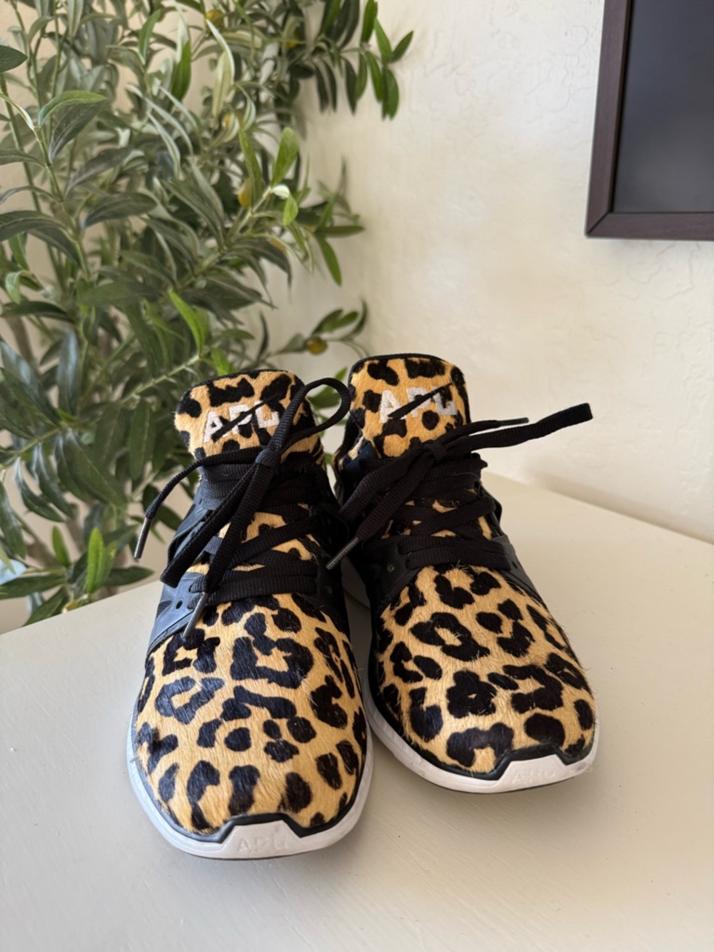 APL Leopard-Print Women's Sneakers - Black & Tan